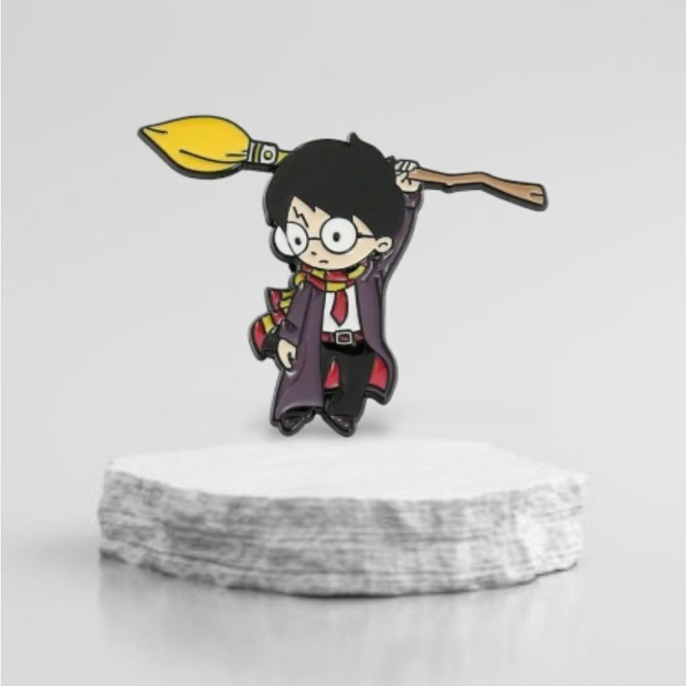 Harry Potter Broomstick Enamel Lapel Pin Wizard Collectible Brooch Hogwarts Chic